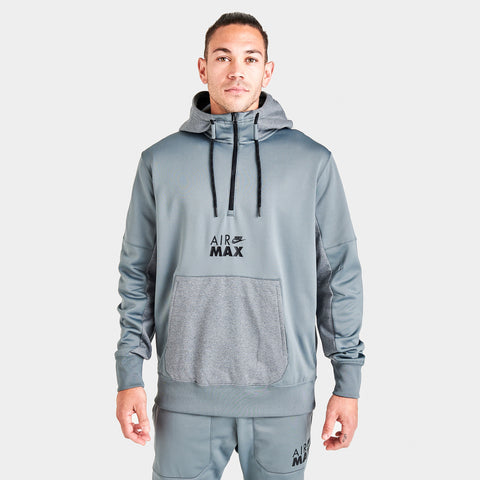 Nike Sportswear Air Max Logo Half Zip Fleece Hoodie Off Noir Black