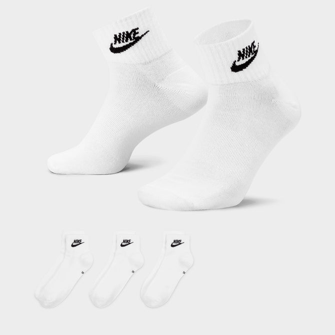 Nike Everyday Essential Ankle Socks (3 Pack) White / Black | JD