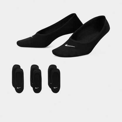Nike Women's Everyday Lightweight No Show Socks (3 Pack) Black / White