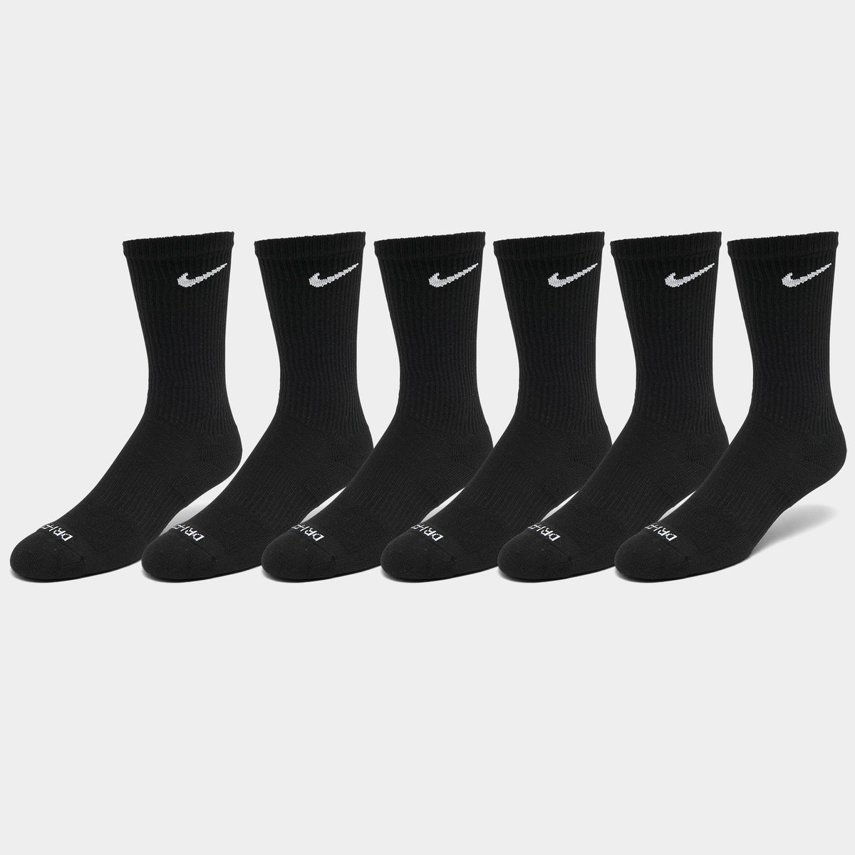 Nike Everyday Plus Cushioned Training Crew Socks (6 Pack) Black / Whit ...
